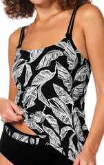 Mastectomy Swim 'Lanzarote Tankini Top' Black/White