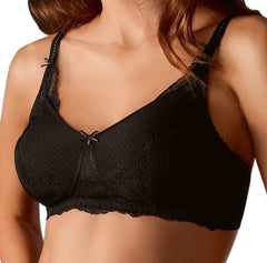 *FINAL SALE* 44C-Mastectomy Bra 'Aurelie Wire Free Soft Cup' Black